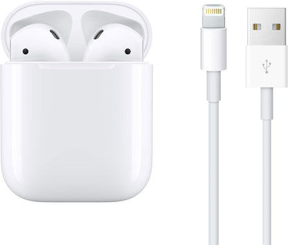 AirPods de Apple con funda de carga (cableado).