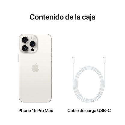 Apple iPhone 15 Pro Max, Titanio Natural, 256 GB, 5G, 6.7" Pantalla Super Retina XDR, Chip A17 Bionic, iOS