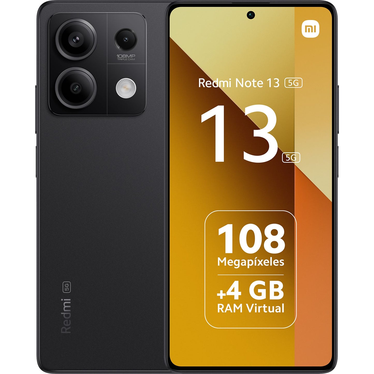 Xiaomi Redmi Note 13 5G, Midnight Black, 256 GB, 8 GB RAM, 6.67" AMOLED FHD+, MediaTek Dimensity 6080, 5000 mAh, Android