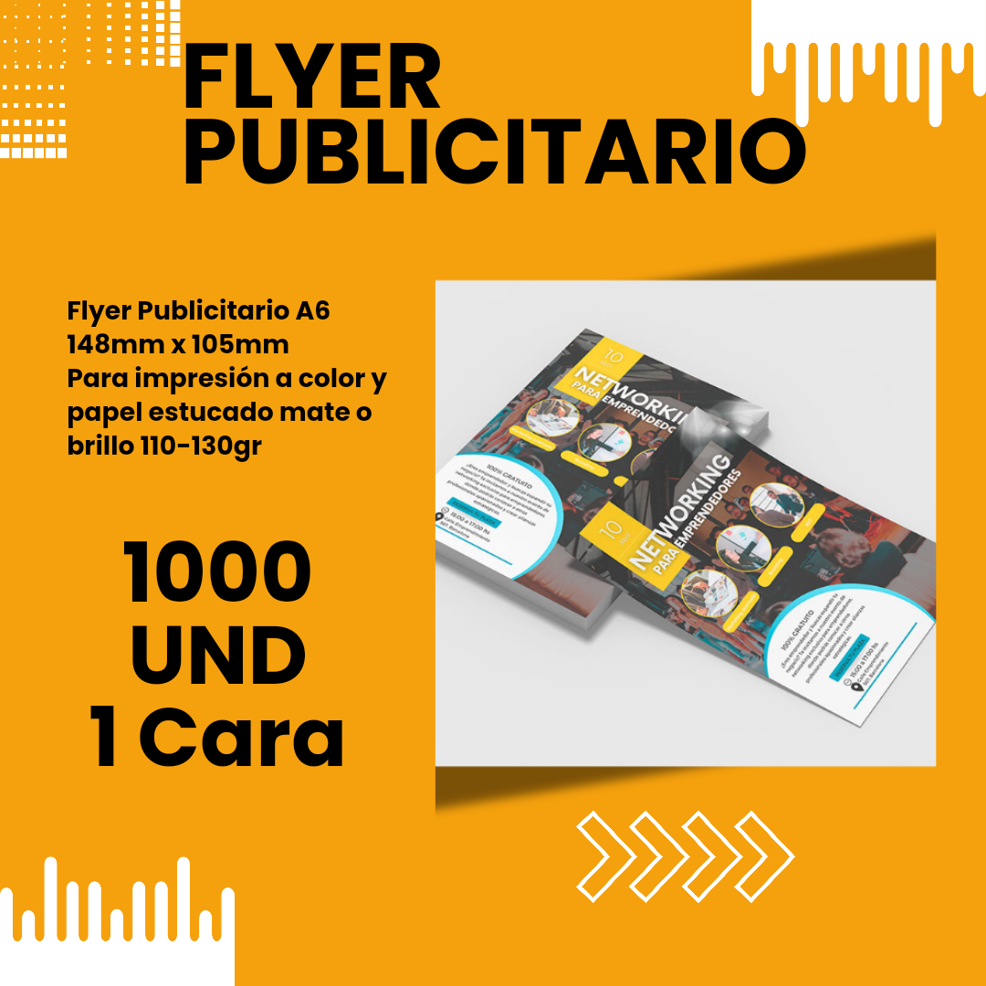 Flyer Publicitario A6 1000 und 1 Cara