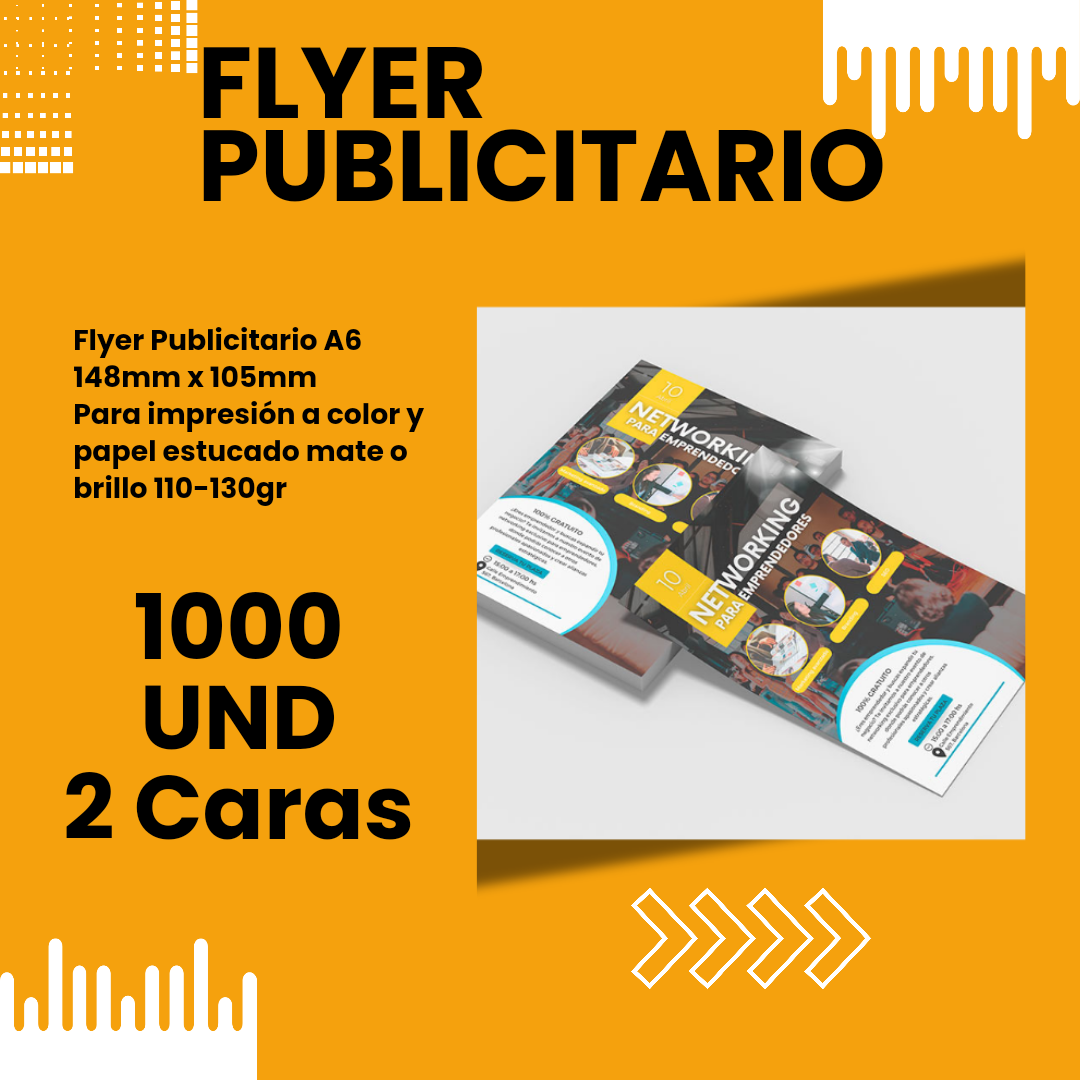 Flyer Publicitario A6 1000 und 2 Caras